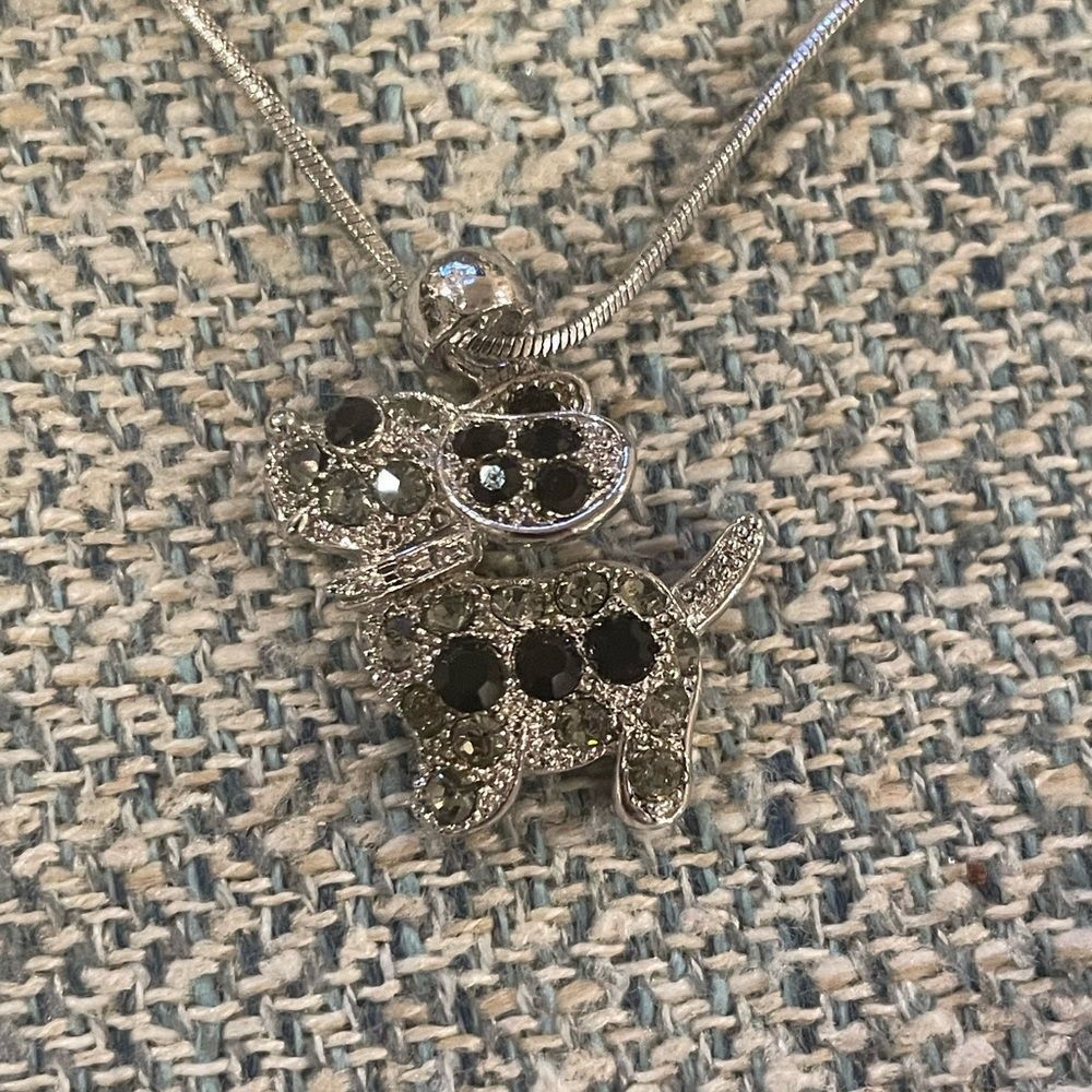 Black and silver dog necklace